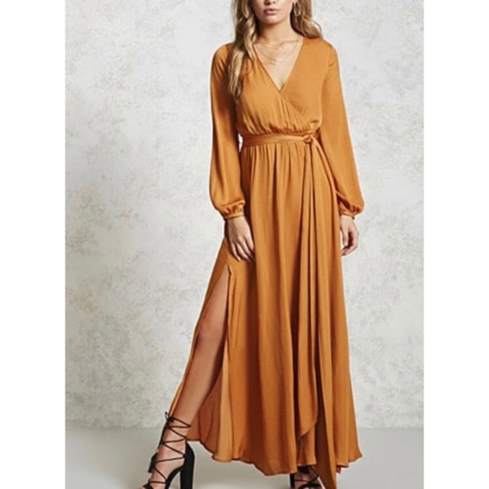 HP💋New Mustard Yellow Dress Forever 21 Sexy Small - Picture 3 of 6